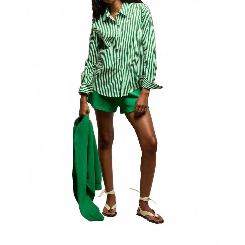 NEW PERFECTWHITETEE gisele button up shirt in grass stripe